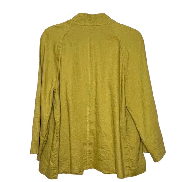 Talbots Collection Green Linen Blend 3/4 Length Sleeves Open Style Jacket Sz 14 - Picture 2 of 8
